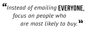 "Instead of emailing everyone, focus on people who are most likely to buy."