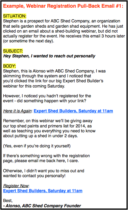 Pull Back Email Campaign