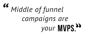 "Middle of funnel campaigns are your MVPs."