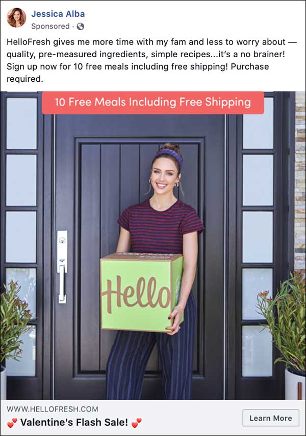 HelloFresh Facebook ad