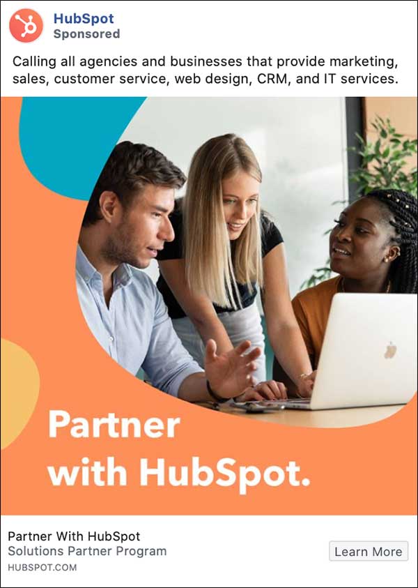 Hubspot Facebook ad