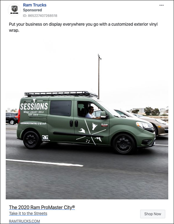 Ram Truck Facebook ad