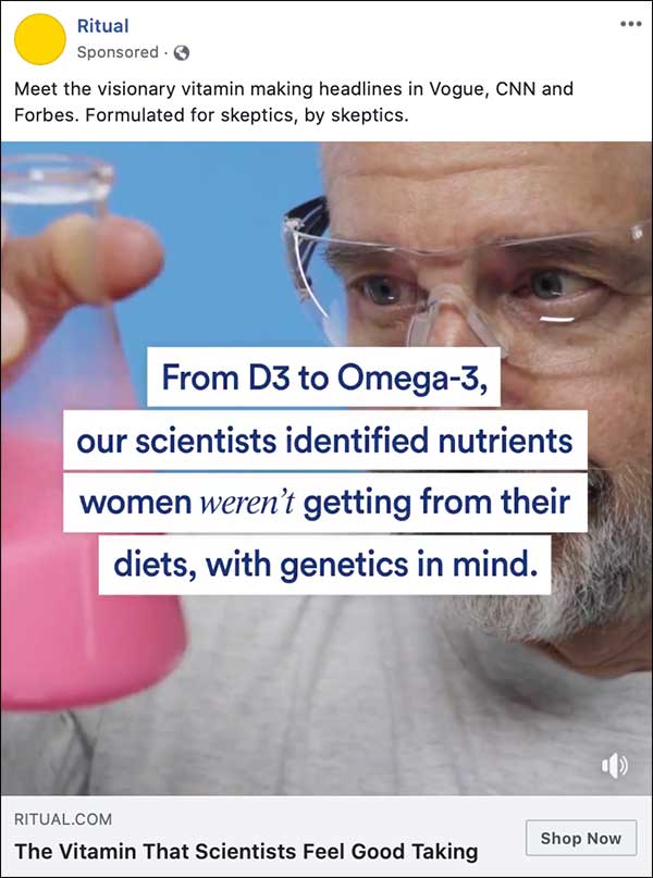 Ritual Facebook ad
