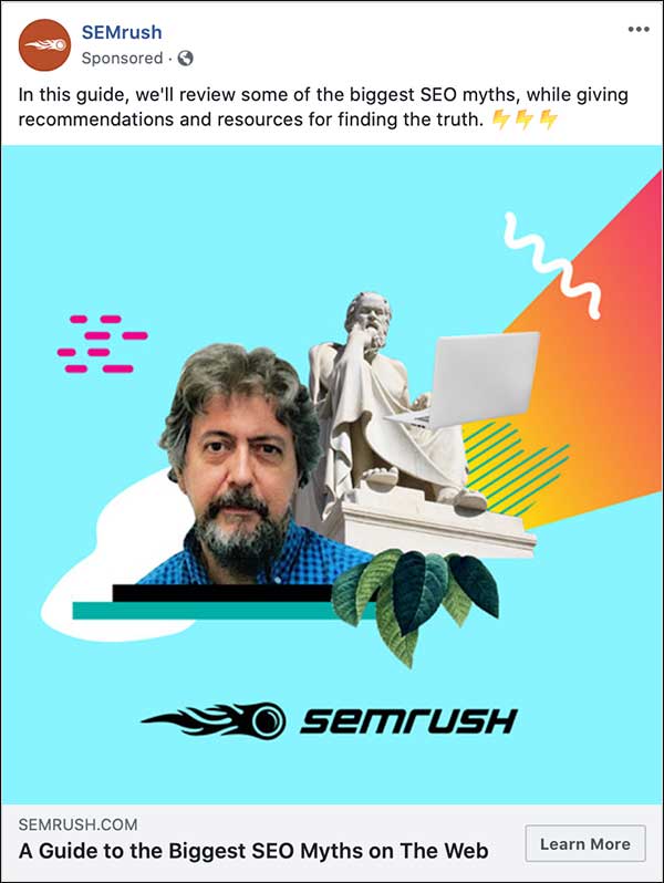 SEMrush Facebook ad
