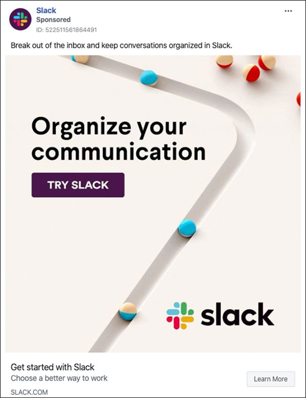 Slack Facebook Ad