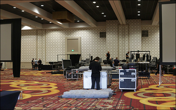 Setting up the ballrooms at Content & Commerce Summit 2017