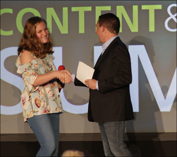 Ryan Deiss with Ella Pader at Content & Commerce Summit 2017.