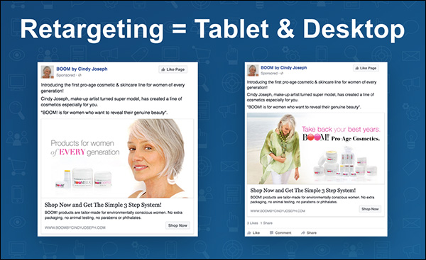Retarget consumers with tablet and desktop — a slide from Ezra Firestone's keynote presentation at Content & Commerce Summit 2017