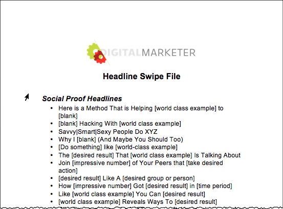 Blog Post Headline Swipe File