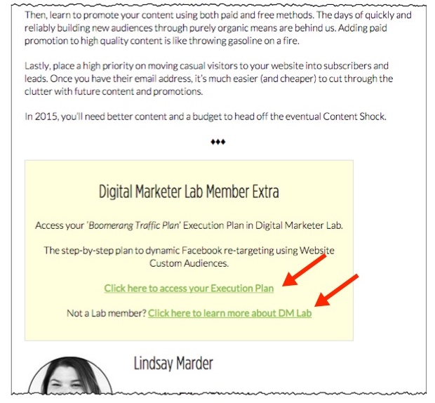 Johnson Box Call To Action in a blog post