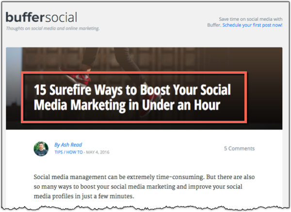 Auditing a blog post headline