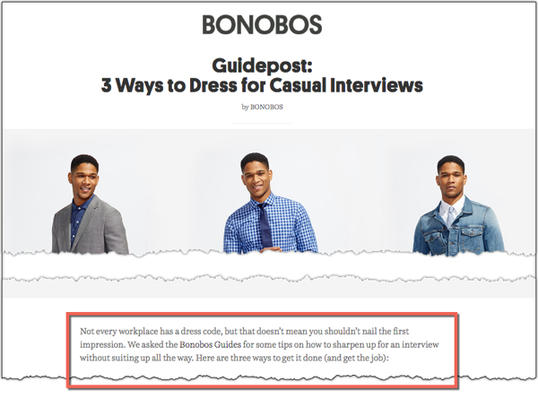 Auditing a blog post introduction
