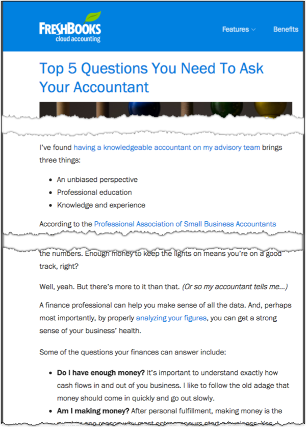 Auditing a blog post for consumption