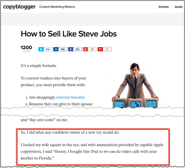 Auditing the conclusion to a blog post