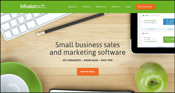 Infusionsoft headline on their homepage