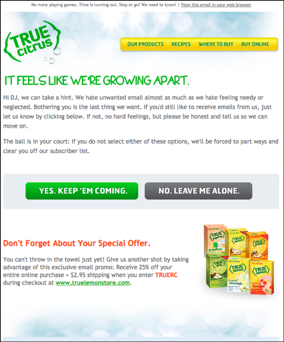 Reengagement from True Citrus