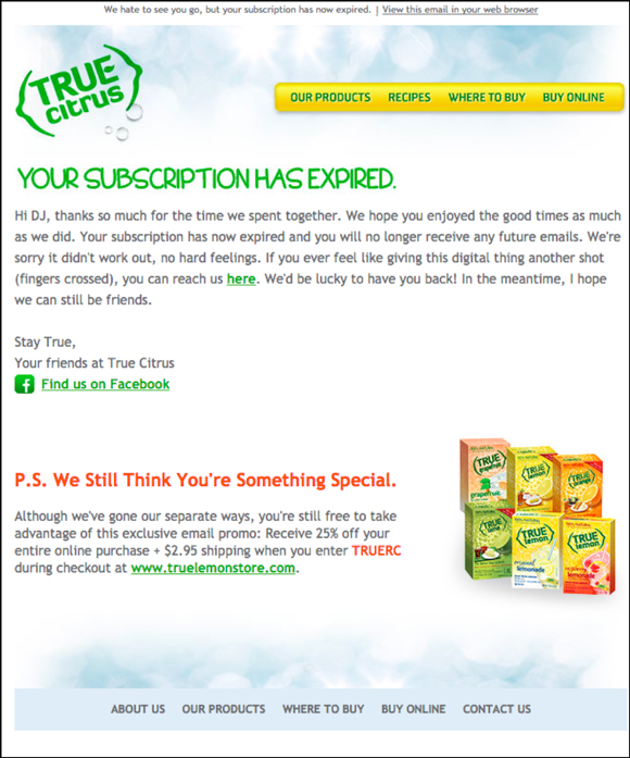 Reengagement from True Citrus