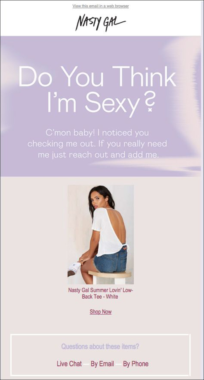 Nasty Gal Behavioral Email