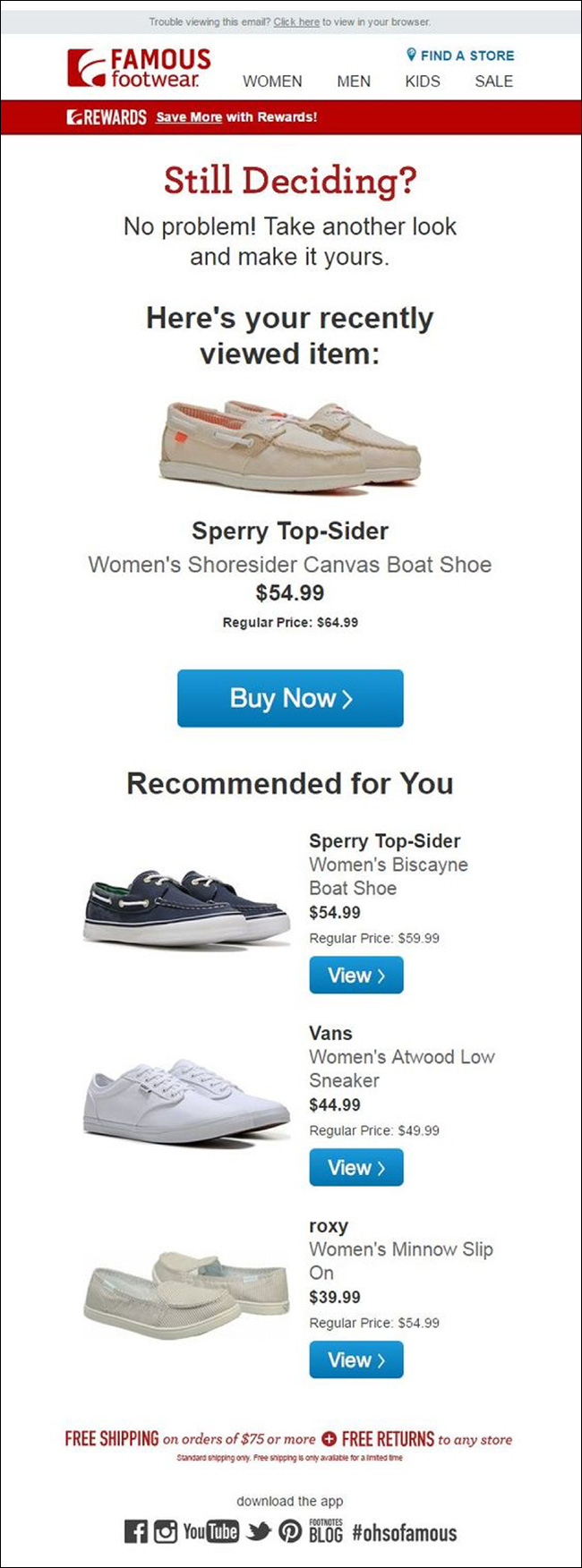 Famous Footware Behavioral Email