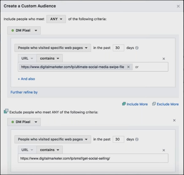 showing how to exclude someone from a custom audience