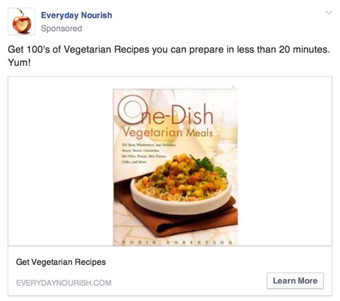 Example Ad to a Facebook Website Custom Audience