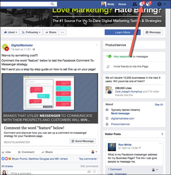 Next step in messenger ad demo