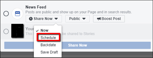 How to schedule social posts in Facebook