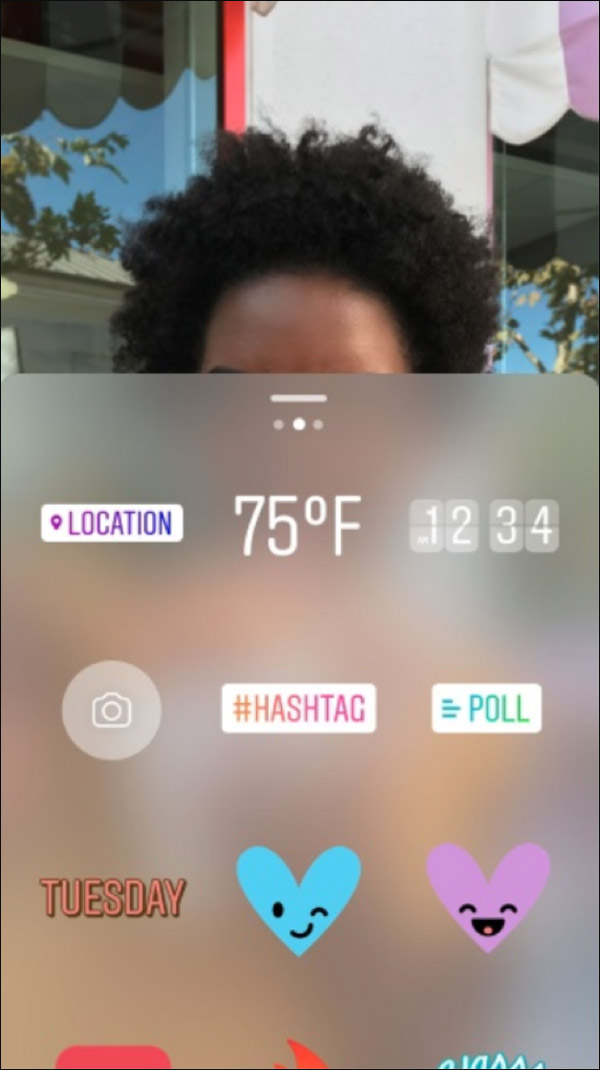Click the sticker icon at the top of the story screen and choose the “poll” sticker to create your poll