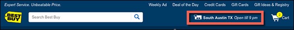 Best Buy using Geo-IP to automatically identify a user's location
