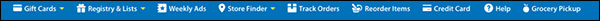 A site including the Track Orders option in their site-wide header