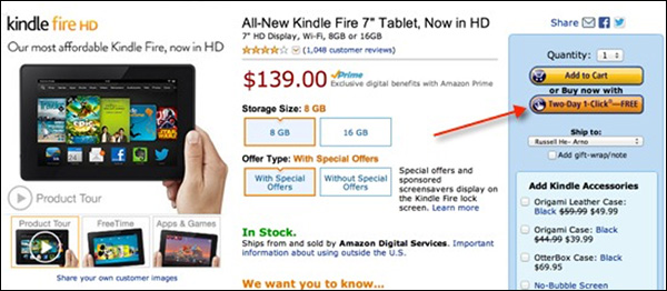 Amazon's one-click checkout