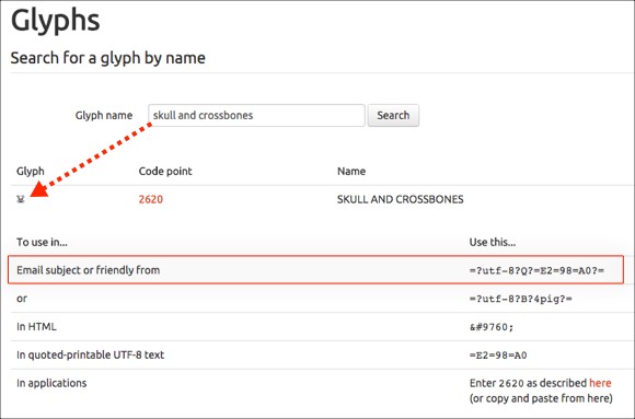 Unicode Symbol Search for Email marketing