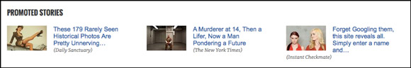 Example of promoted stories