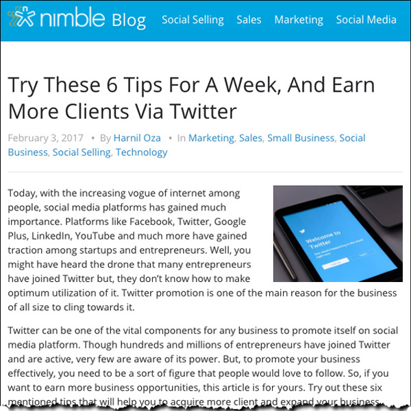 Nimble blog post