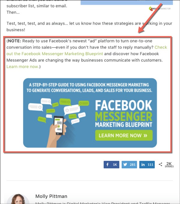 DigitalMarketer CTA example