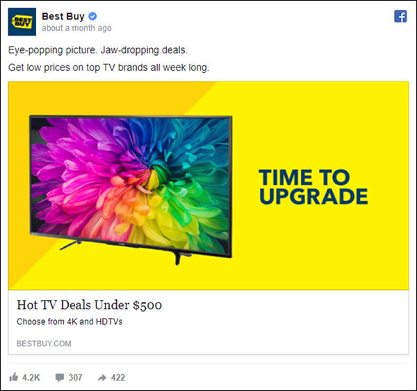Best Buy Facebook ad