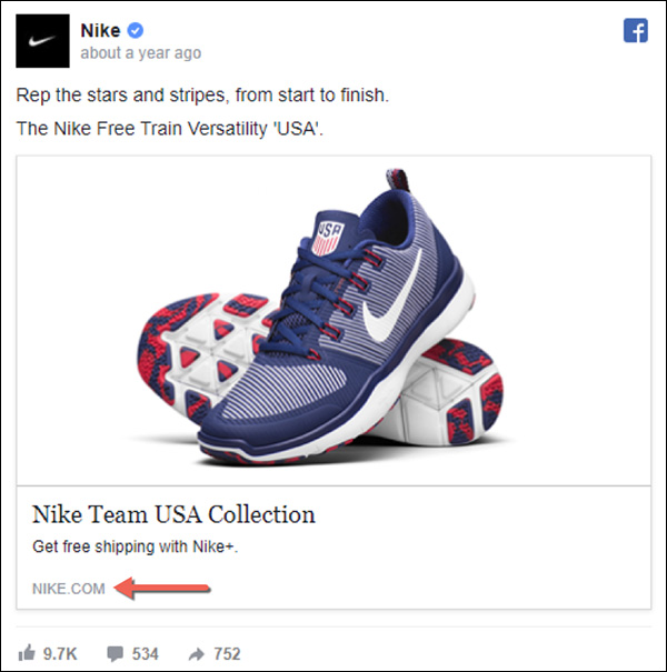 Nike Facebook ad