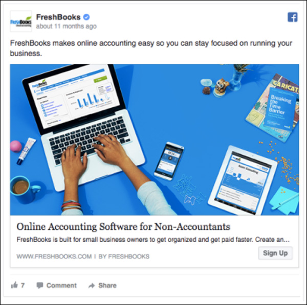 FreshBooks Facebook ad