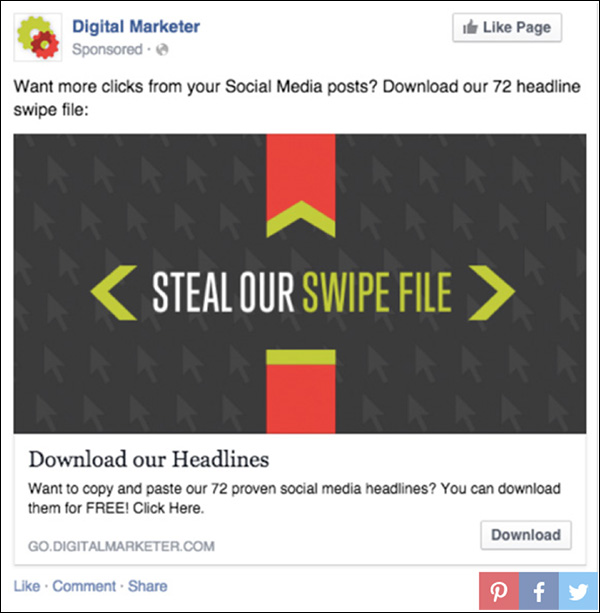 DigitalMarketer Facebook ad