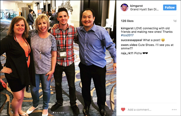 Social media share from Traffic & Conversion Summit 2017 showing the people they met at the event