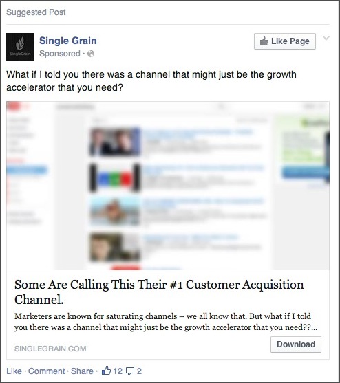 Curiosity in a Facebook Ad