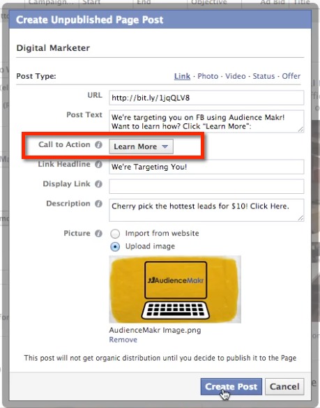 Add Call To Action Button