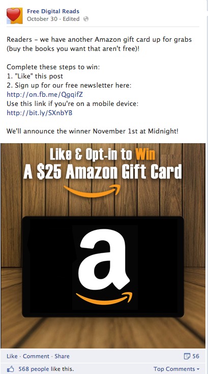 Facebook contest with an email opt-in