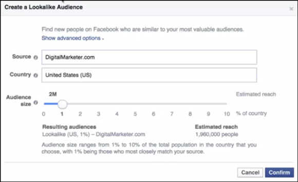 Lookalike Audience Facebook Ads Manager