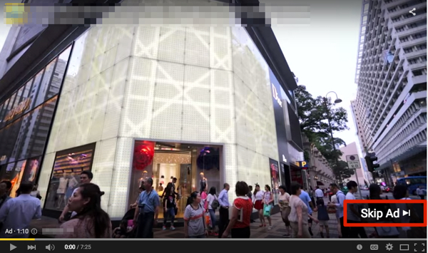 Example YouTube InStream Video Ad
