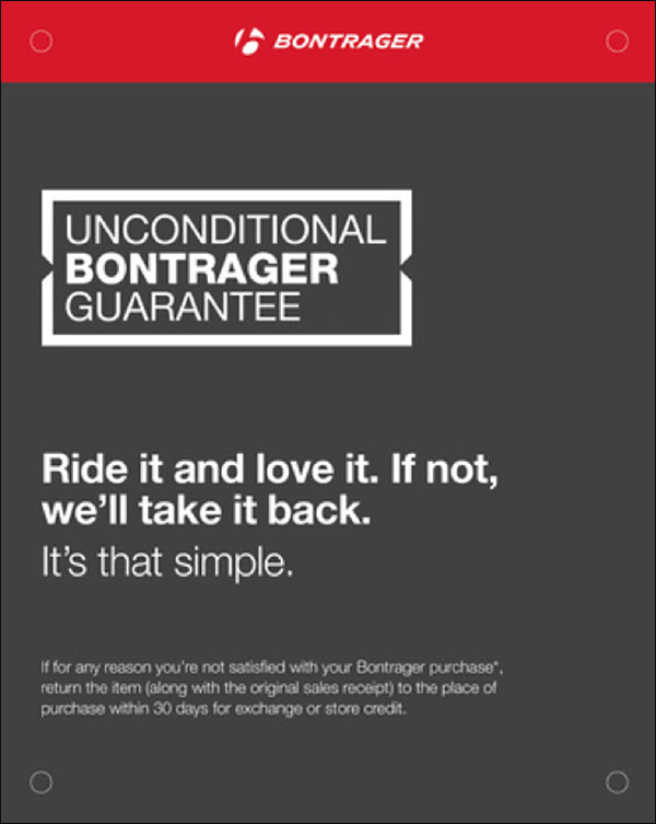 Idaho Mountain Touring guarantee for Bontrager gear