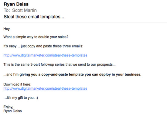 Example Promotional Email with Short Copy