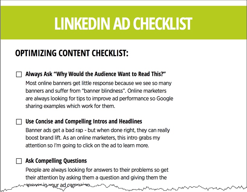 LinkedIn Ads Checklist