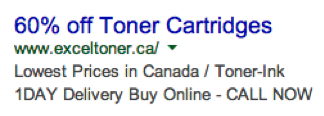 Printing Supplier AdWords Ad