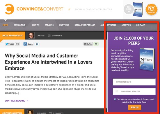 Example Sidebar Opt-In